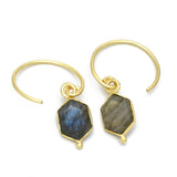 Labradorite  Hoop Earrings