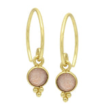 Peach Moonstone Hoop Earrings