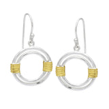 Gold Silver Plated Metal Round Dangle Earrings