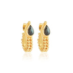 Labradorite Gemstone Hoop Earrings - La Vitá Jewels