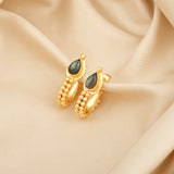 Labradorite Gemstone Hoop Earrings