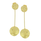 Double Round Disc Hammered Earrings