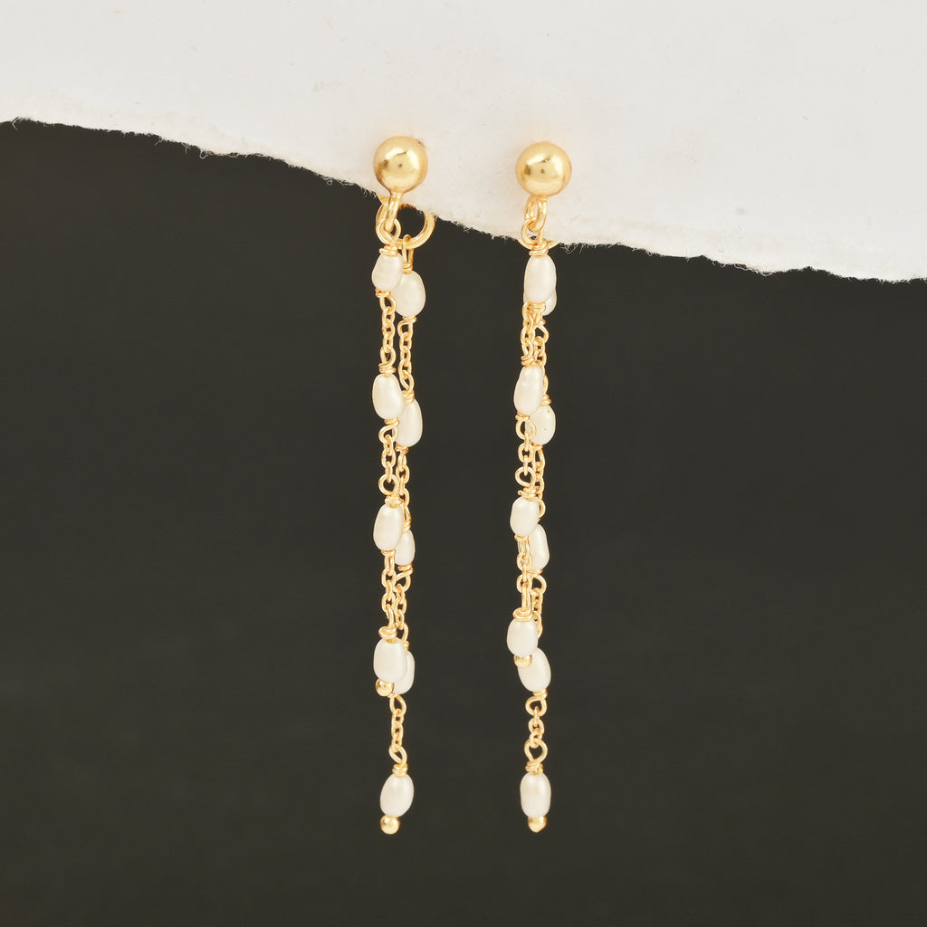 Fresh Water Pearl Threader Earrings