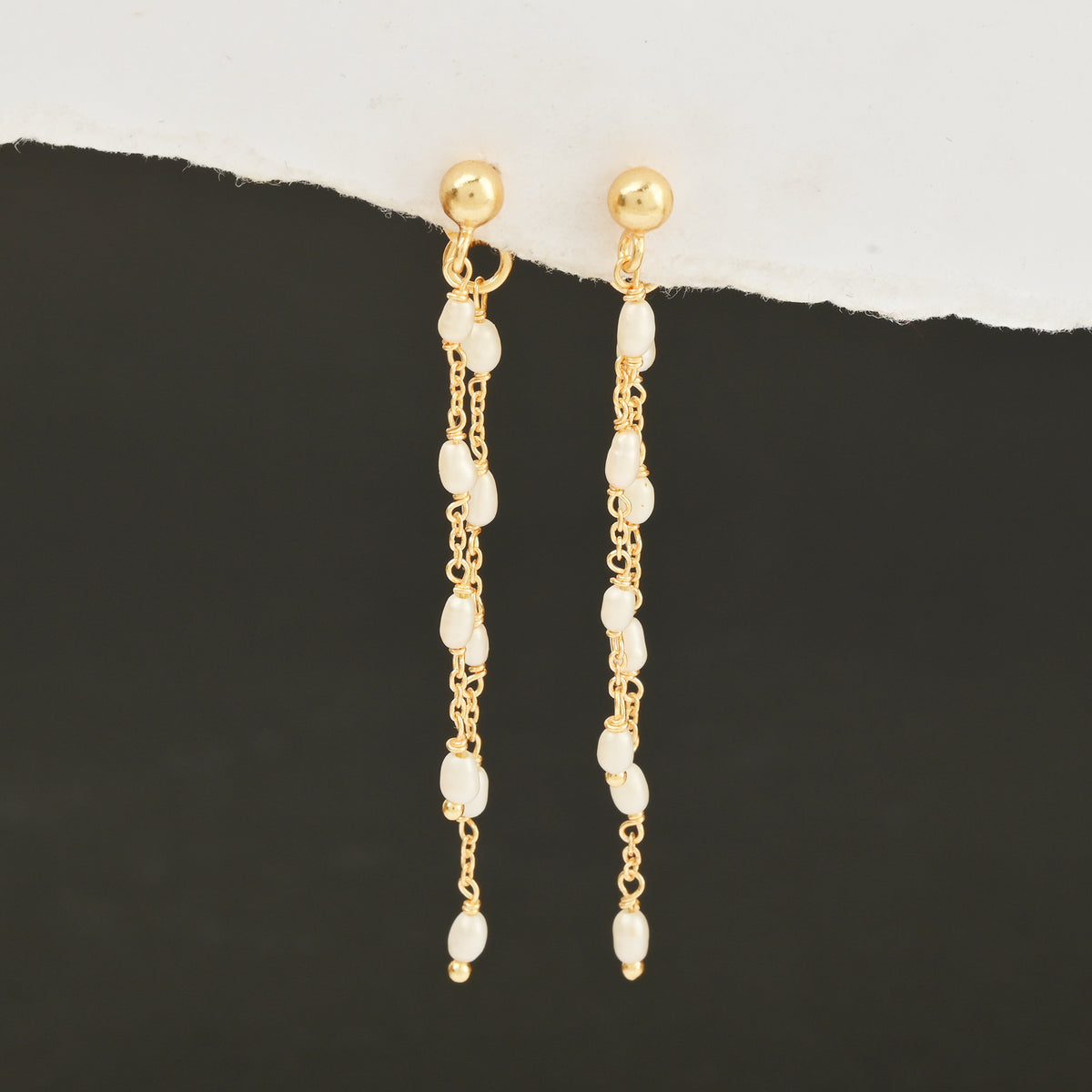 Fresh Water Pearl Threader Earrings