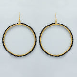 Black Onyx Beaded Dangle Earrings