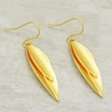 Leaf Shape Metal Dangle Earrings