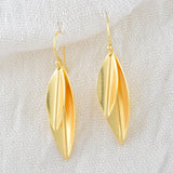 Leaf Shape Metal Dangle Earrings