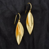 Leaf Shape Metal Dangle Earrings