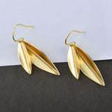 Leaf Shape Metal Dangle Earrings