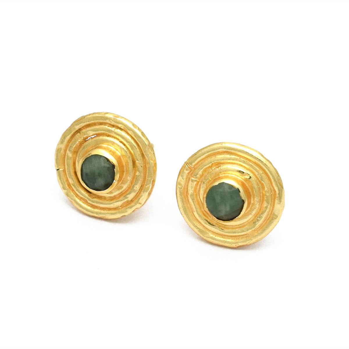 Amazonite Gemstone Stud Earrings - La Vitá Jewels