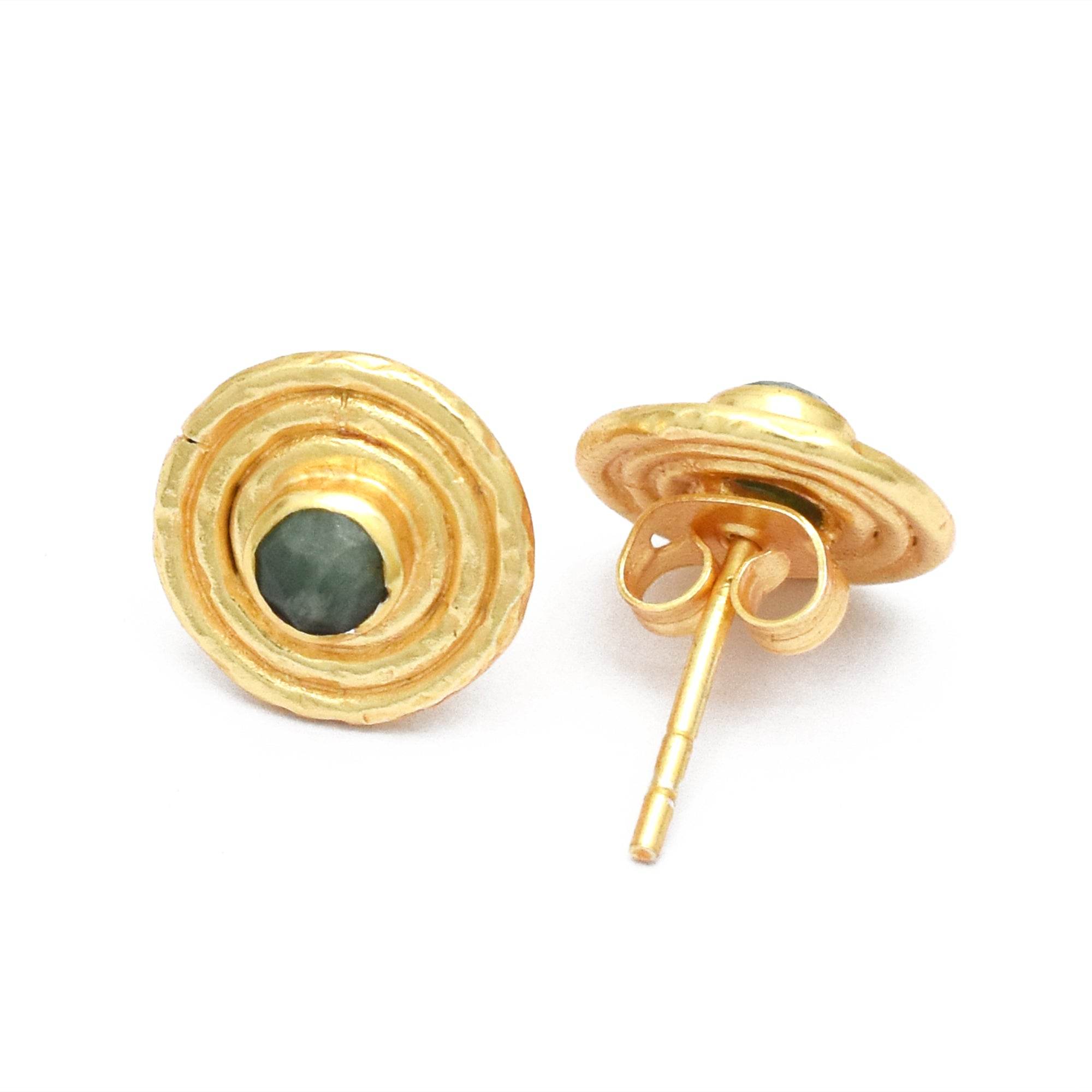 Amazonite Gemstone Stud Earrings - La Vitá Jewels
