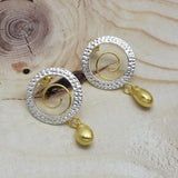 Silver and Glod Plated Metal Stud Earrings