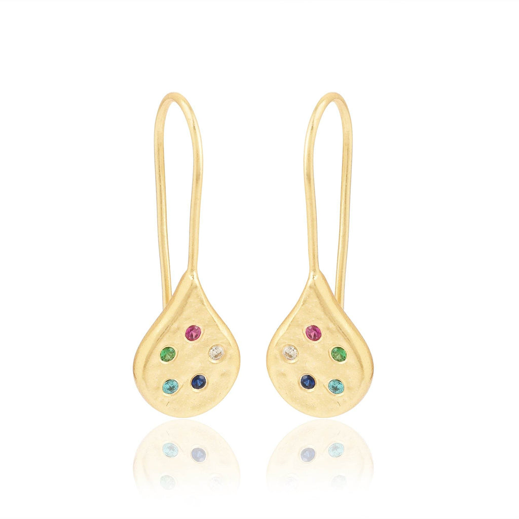 Multi Zircon Drop Shape Earring - La Vitá Jewels
