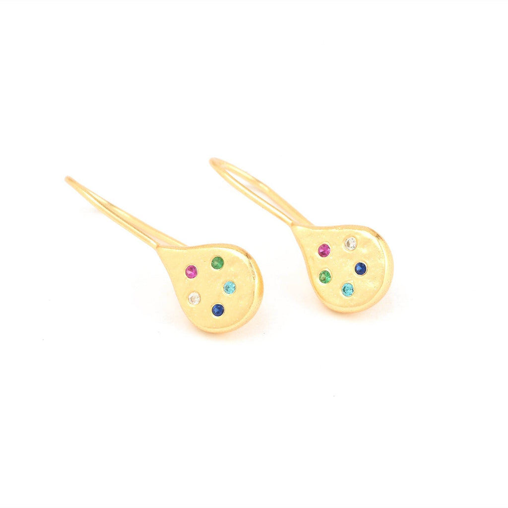 Multi Zircon Drop Shape Earring - La Vitá Jewels