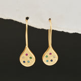 Multi CZ Dangle Drop Earrings