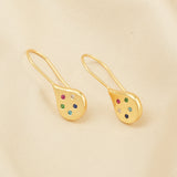 Multi CZ Dangle Drop Earrings