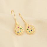 Multi CZ Dangle Drop Earrings