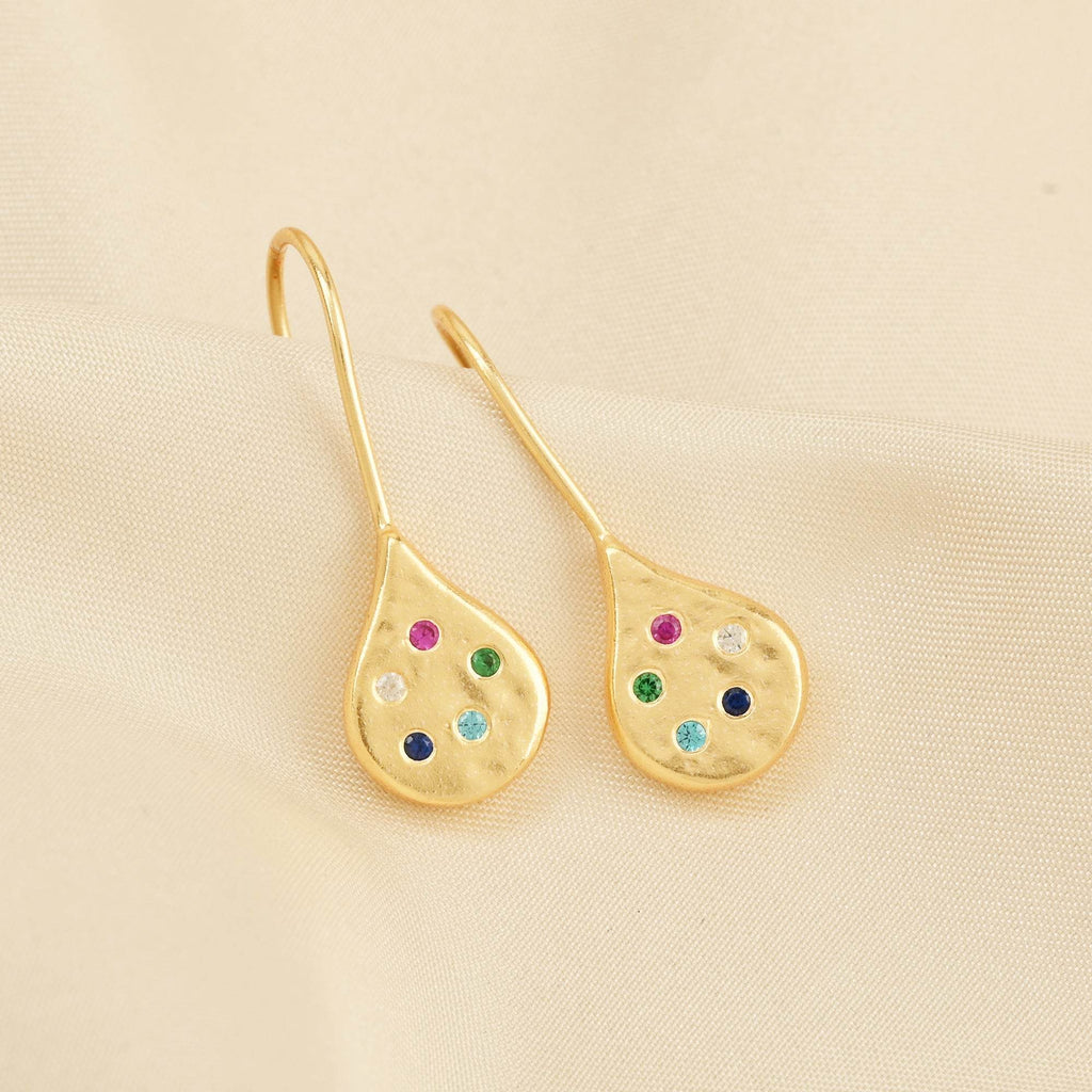 Multi Zircon Drop Shape Earring - La Vitá Jewels