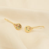 Multi CZ Dangle Drop Earrings