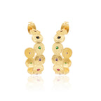 Multi CZ Half Circle Hoops Earrings
