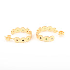 Multi CZ Half Circle Hoops Earrings