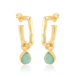 Amazonite Gemstone Hoop Earrings