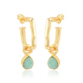 Amazonite Gemstone Hoop Earrings - La Vitá Jewels