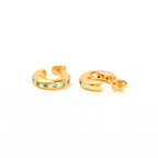 Multi Colorful CZ Huggie Hoop Earrings