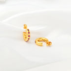 Multi Colorful CZ Huggie Hoop Earrings