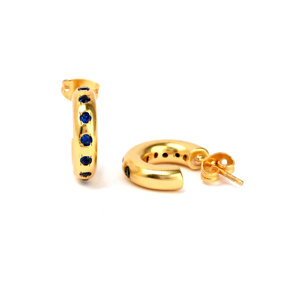 Multi Colorful CZ Huggie Hoop Earrings
