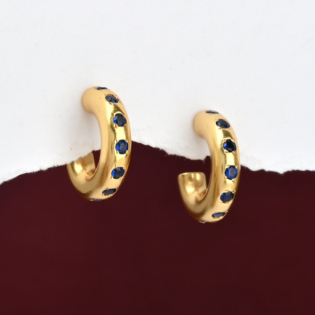 Multi Colorful CZ Huggie Hoop Earrings