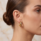 Multi Colorful CZ Huggie Hoop Earrings