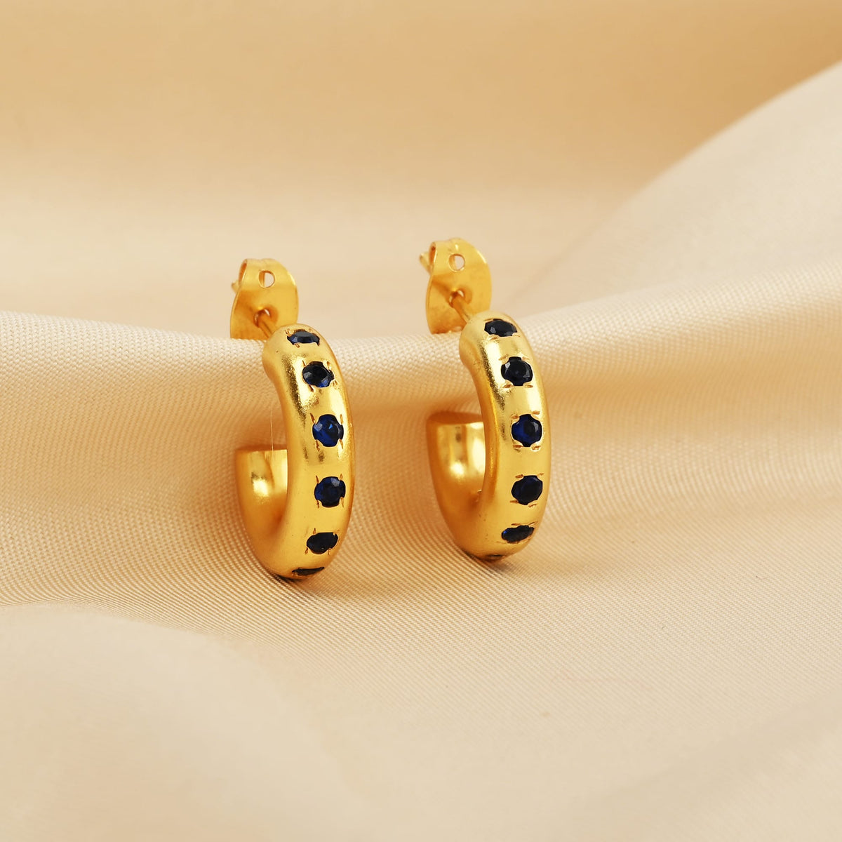 Multi Colorful CZ Huggie Hoop Earrings