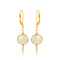 Golden Pearl Drop Earrings – Elegant Mother of Pearl Dangle Earrings