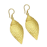 Leaf Shape Dangle Earrings Fish Design Texture Earrings