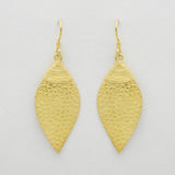 Leaf Shape Dangle Earrings Fish Design Texture Earrings