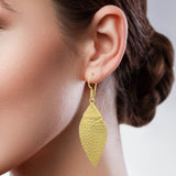 Leaf Shape Dangle Earrings Fish Design Texture Earrings