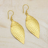 Leaf Shape Dangle Earrings Fish Design Texture Earrings