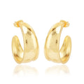 Half Moon Hammered Hoop Earrings - La Vitá Jewels
