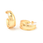 Half Moon Hammered Hoop Earrings - La Vitá Jewels
