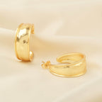Half Moon Hammered Hoop Earrings - La Vitá Jewels
