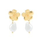 Fresh Water Pearl and Floral Earrings - La Vitá Jewels