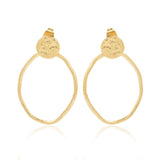 Circle Shape Hammered Earrings