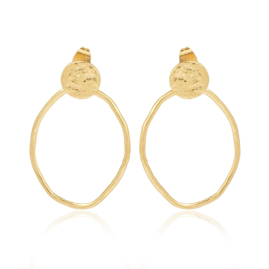 Circle Shape Hammered Earrings - La Vitá Jewels