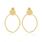 Circle Shape Hammered Earrings - La Vitá Jewels