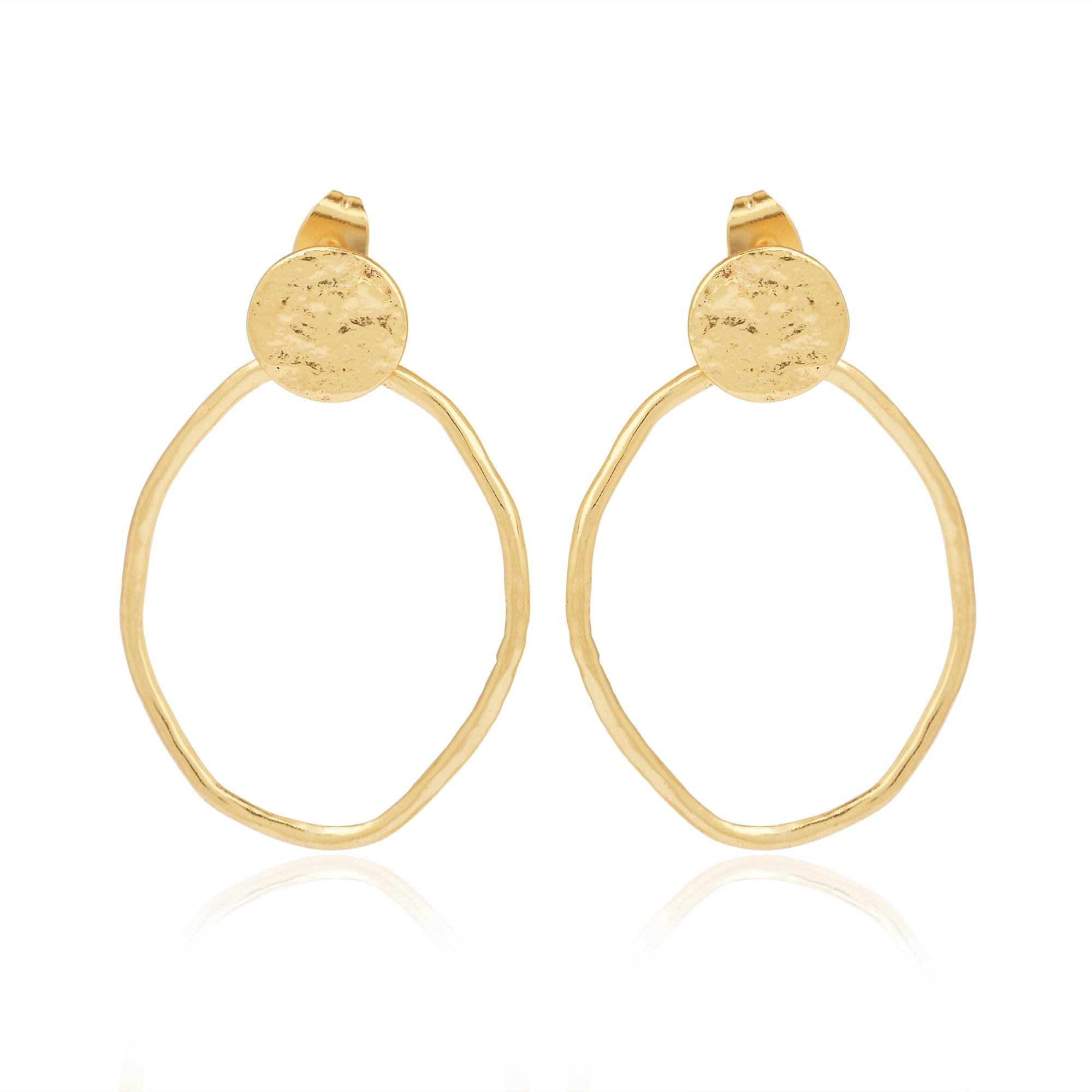 Circle Shape Hammered Earrings - La Vitá Jewels