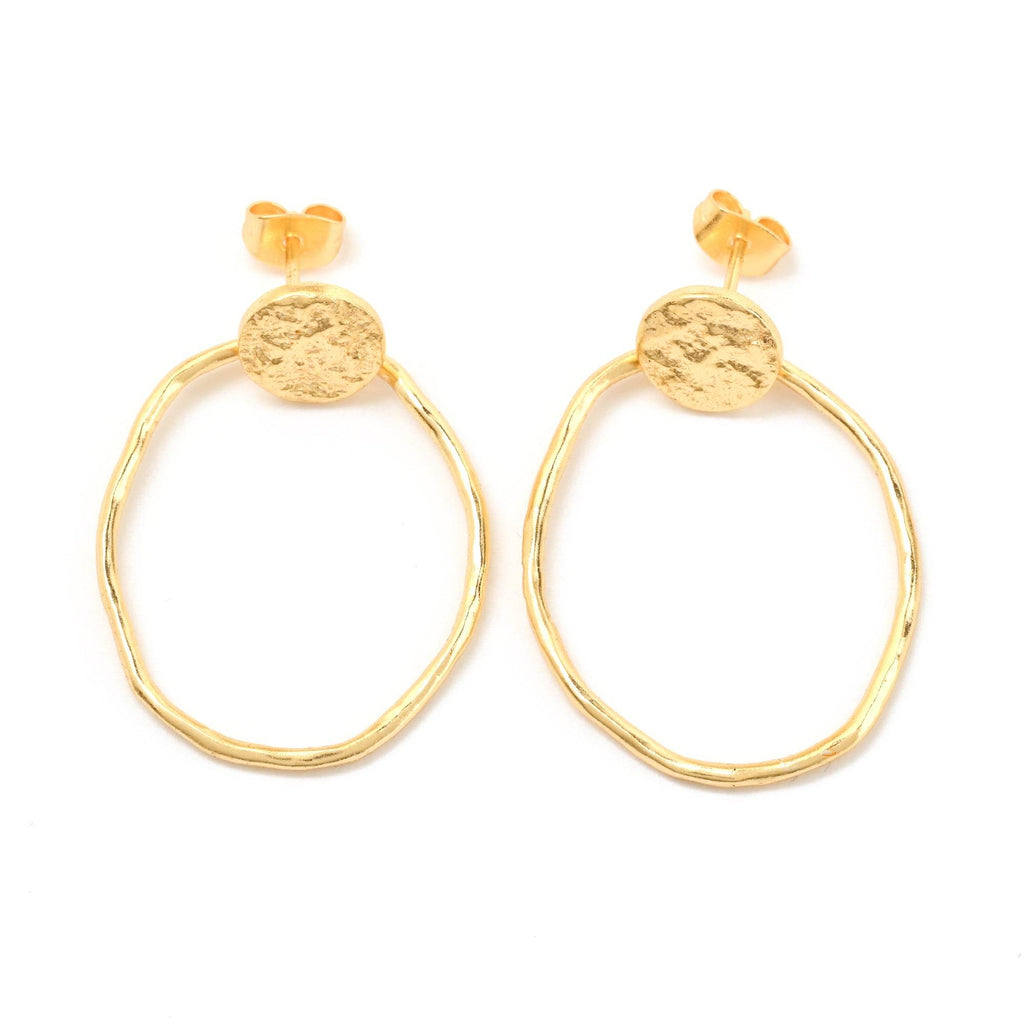 Circle Shape Hammered Earrings - La Vitá Jewels