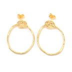 Circle Shape Hammered Earrings - La Vitá Jewels