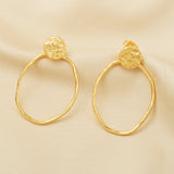 Circle Shape Hammered Earrings