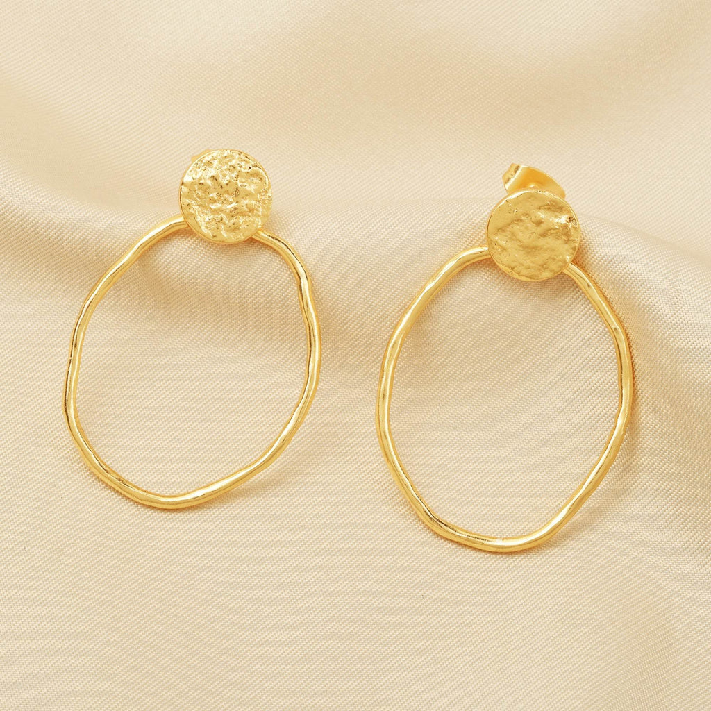 Circle Shape Hammered Earrings - La Vitá Jewels